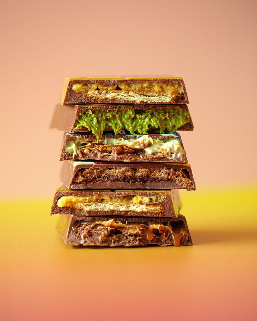 Tasty Chocolate Bars Stacked